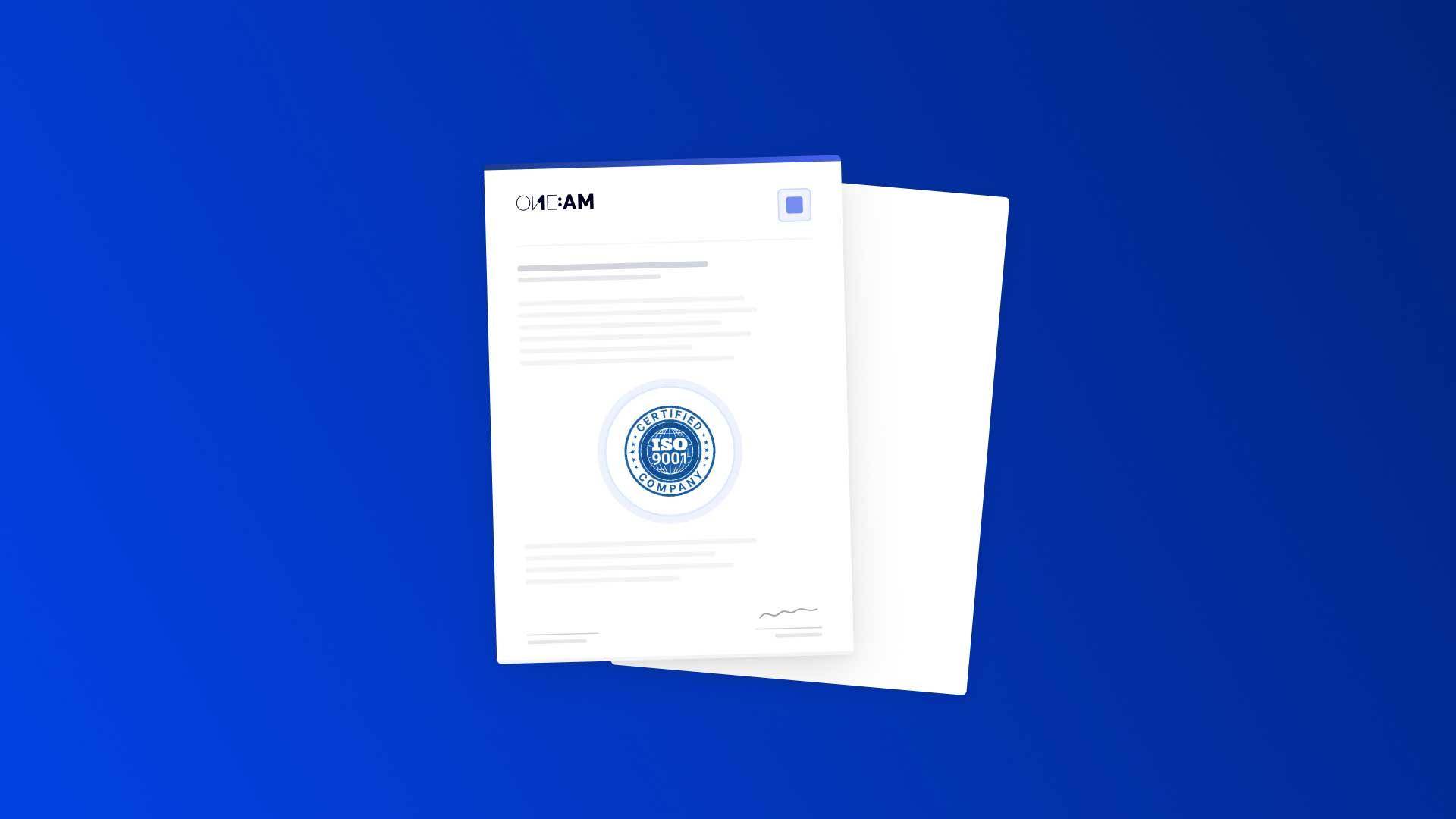 Nous avons obtenu la certification ISO 9001
